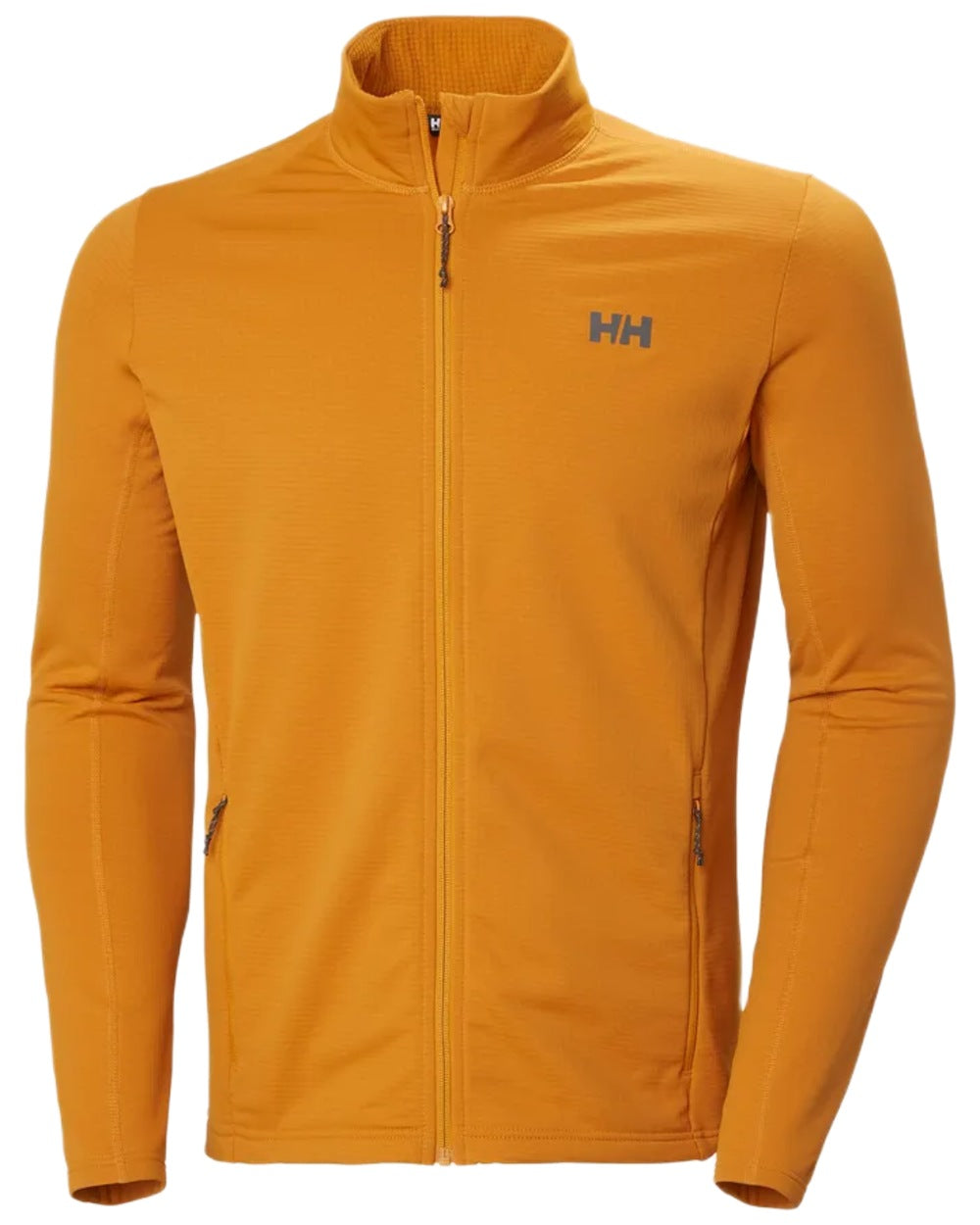Mustard coloured Helly Hansen Mens Versalite Fleece Jacket on white background 