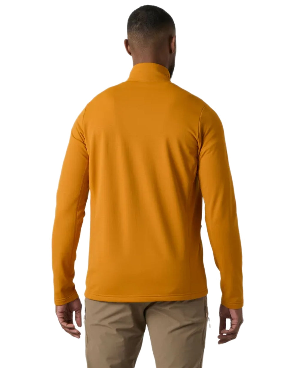 Mustard coloured Helly Hansen Mens Versalite Fleece Jacket on white background 