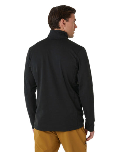 Black Coloured Helly Hansen Mens Versalite Half Zip Fleece on white background 