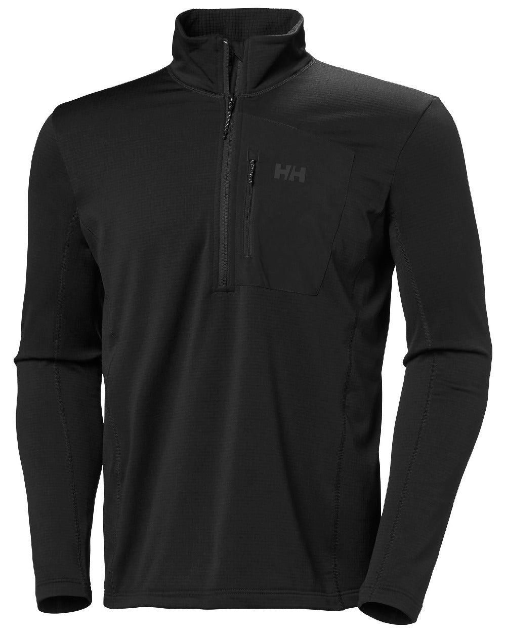 Black Coloured Helly Hansen Mens Versalite Half Zip Fleece on white background 