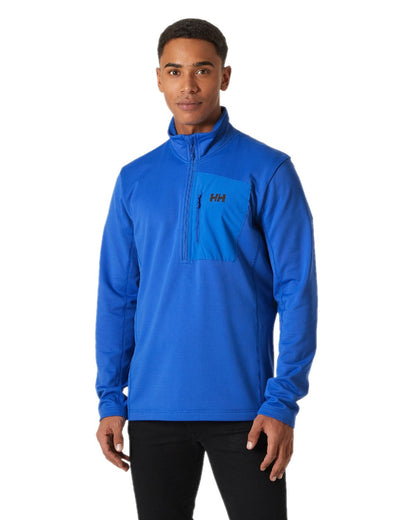 Cobalt 2 Coloured Helly Hansen Mens Versalite Half Zip Fleece on white background 