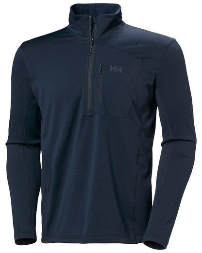 Navy Coloured Helly Hansen Mens Versalite Half Zip Fleece on white background 