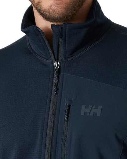 Navy Coloured Helly Hansen Mens Versalite Half Zip Fleece on white background 