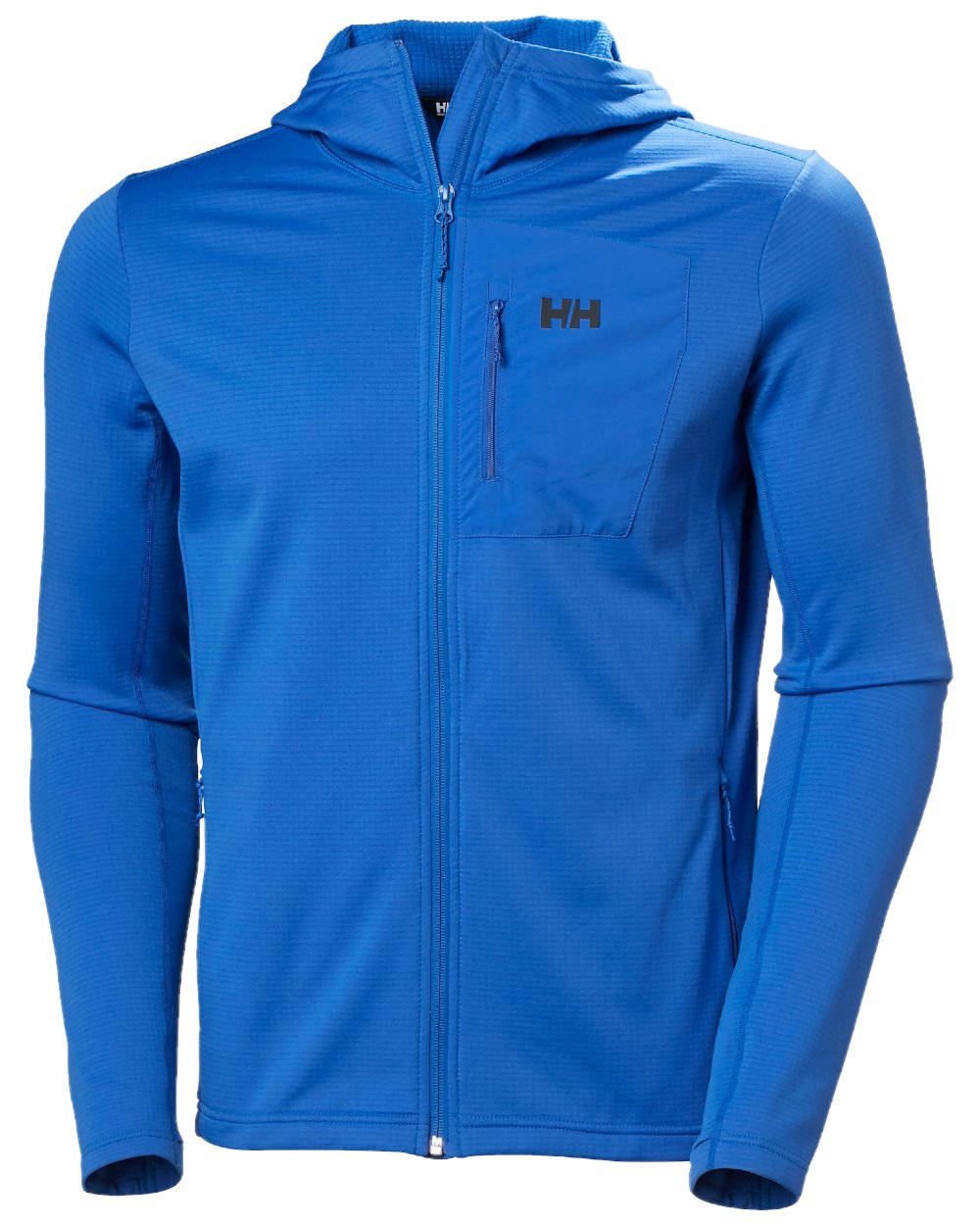 Cobalt 2 Coloured Helly Hansen Mens Versalite Hooded Fleece Jacket on white background 