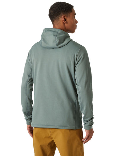 Grey Cactus Coloured Helly Hansen Mens Versalite Hooded Fleece Jacket on white background 