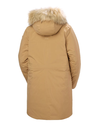 Beige Coloured Helly Hansen Womens Nesna Parka on White Background 