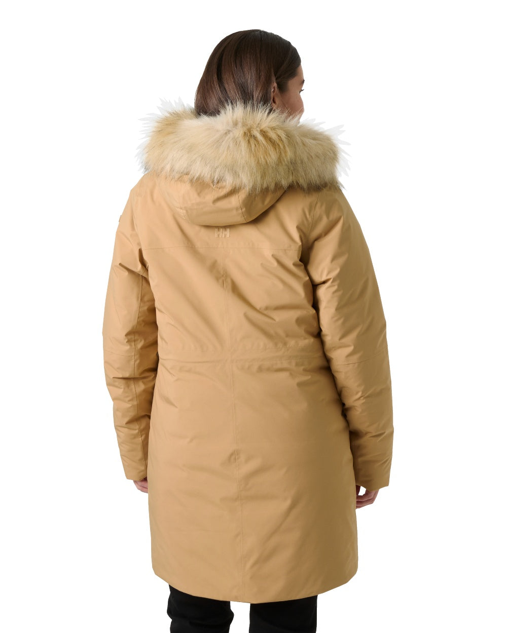 Beige Coloured Helly Hansen Womens Nesna Parka on White Background 