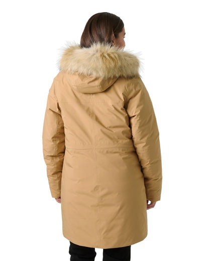 Beige Coloured Helly Hansen Womens Nesna Parka on White Background 
