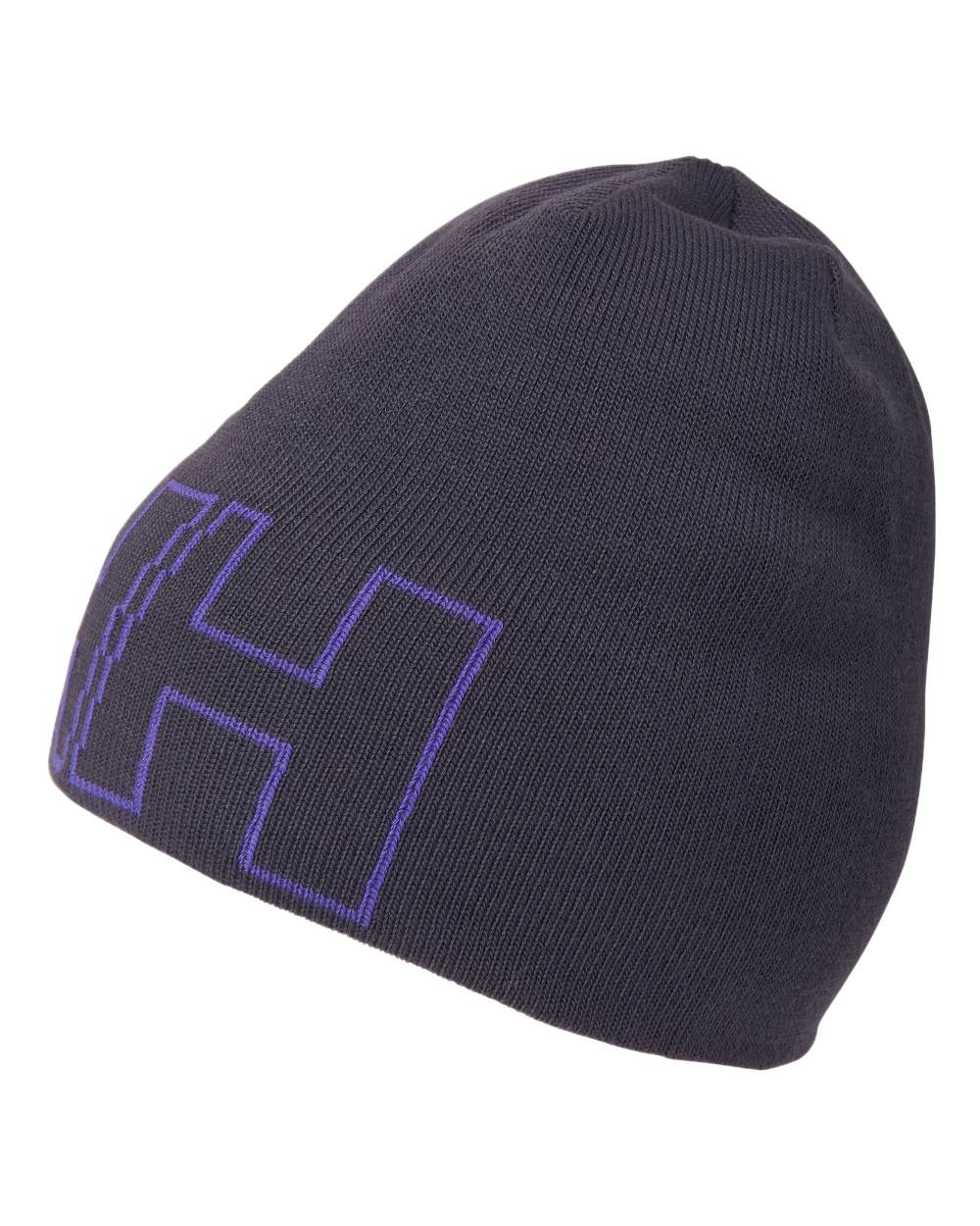 Black Grape Coloured Helly Hansen Outline Beanie on white background 