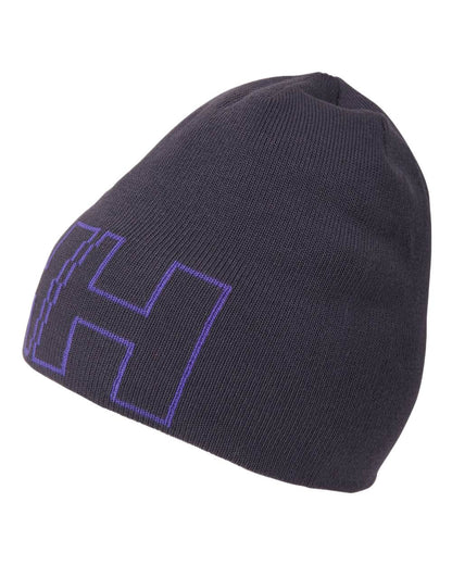 Black Grape Coloured Helly Hansen Outline Beanie on white background 