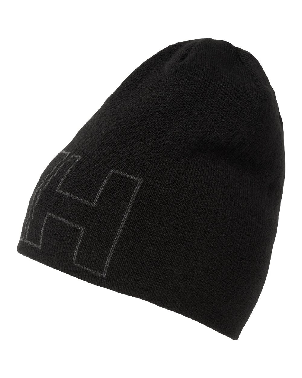 Black Coloured Helly Hansen Outline Beanie on white background 