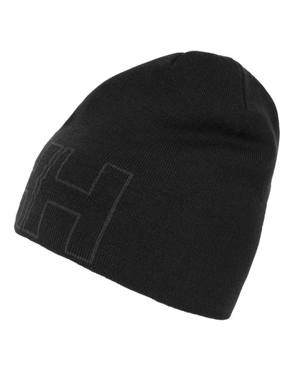 Black Coloured Helly Hansen Outline Beanie on white background 