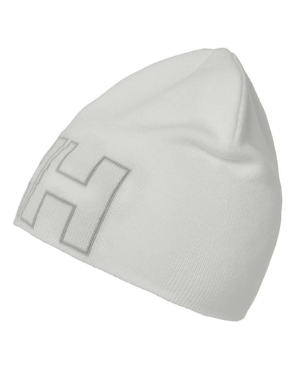 White Coloured Helly Hansen Outline Beanie on white background 
