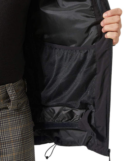 Black Coloured Helly Hansen Panorama 2.0 Insulated Jacket on white background 