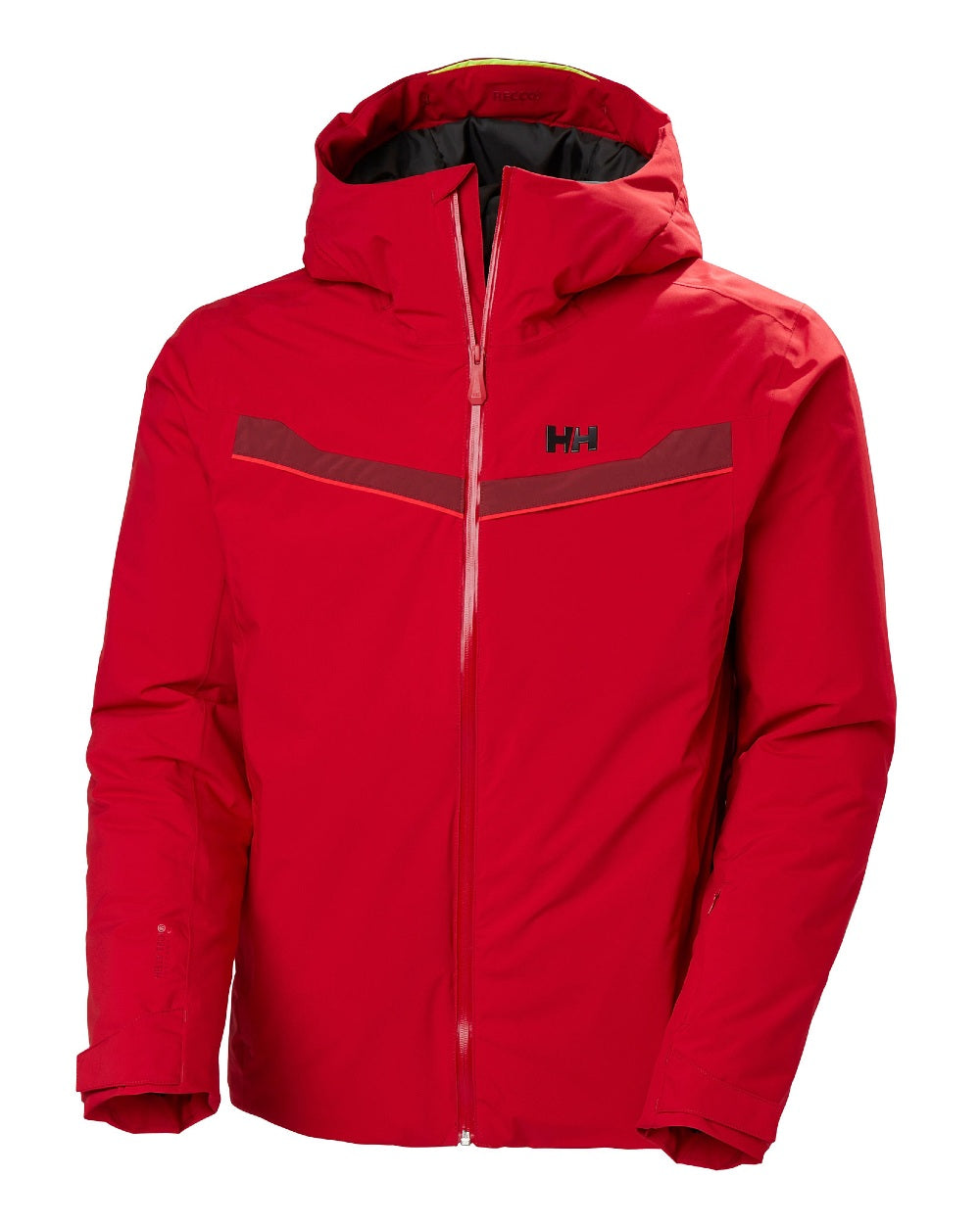 Red Coloured Helly Hansen Panorama 2.0 Insulated Jacket on white background 