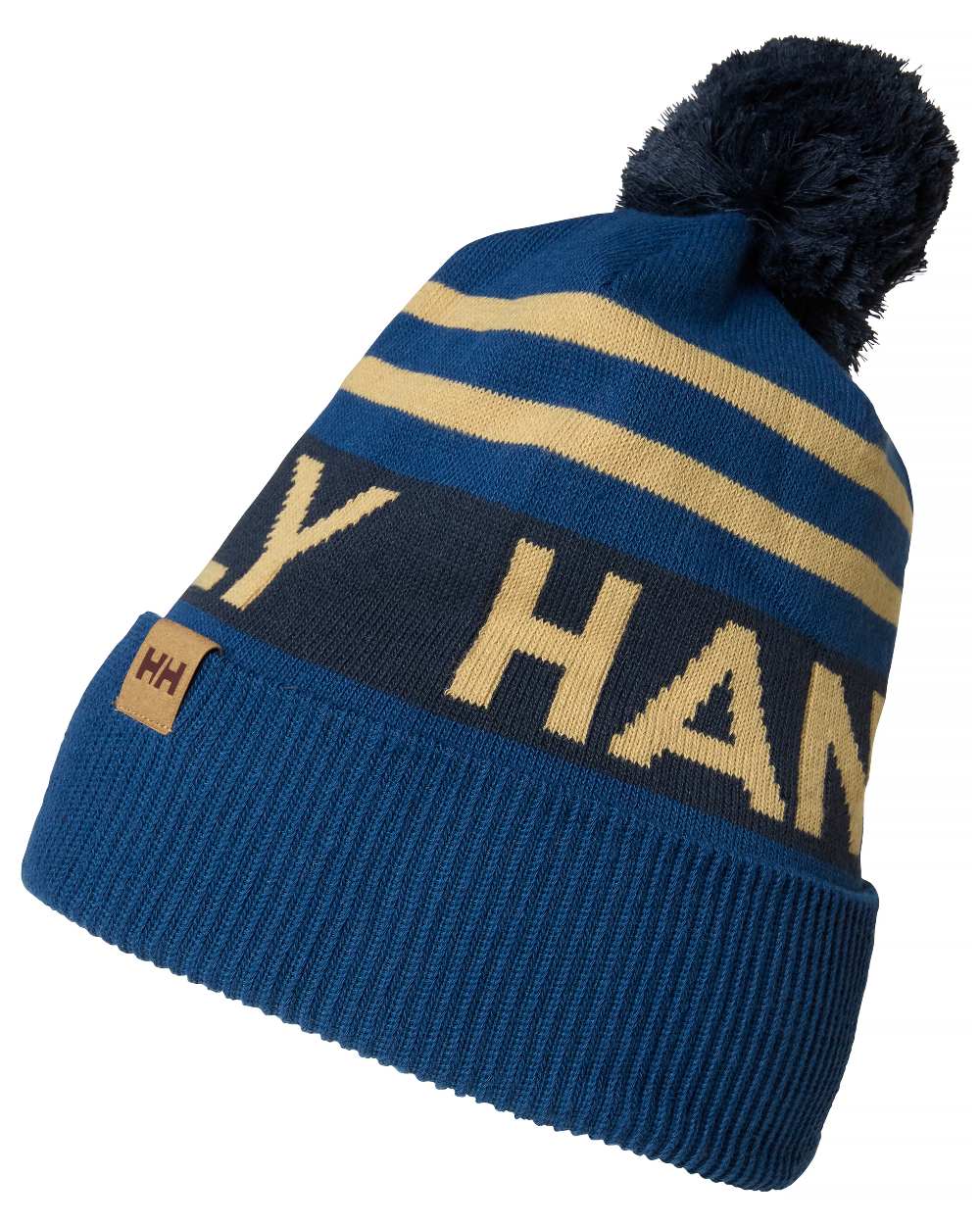 Dark Blue coloured Helly Hansen Ridgeline Retro Ski Beanie on white background 