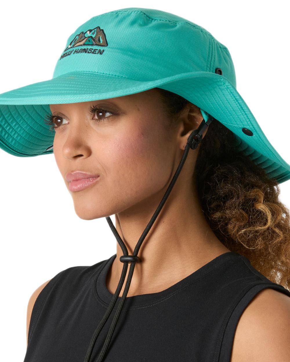 Dark Mint coloured Helly Hansen Roam Hat on white background 