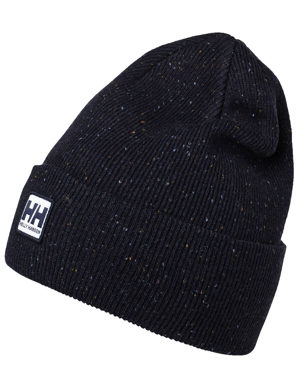 Black Coloured Helly Hansen Urban Cuff Beanie on White Background 