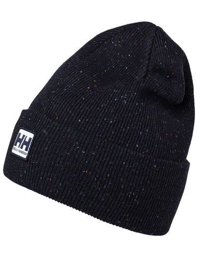 Black Coloured Helly Hansen Urban Cuff Beanie on White Background 
