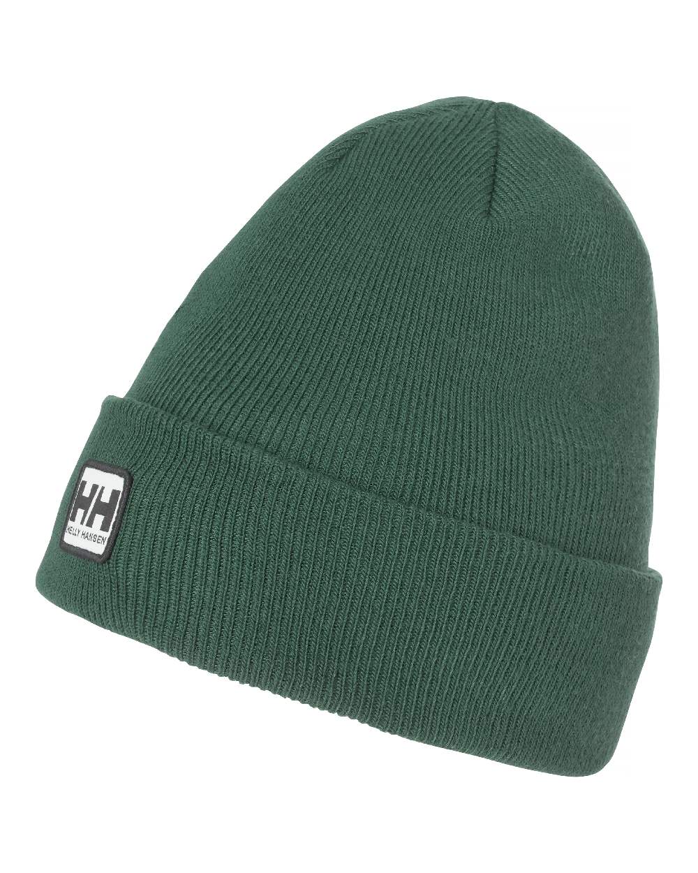 Jungle Green Coloured Helly Hansen Urban Cuff Beanie on White Background 