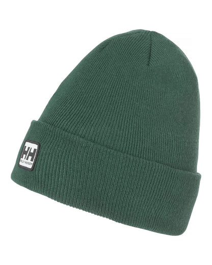Jungle Green Coloured Helly Hansen Urban Cuff Beanie on White Background 