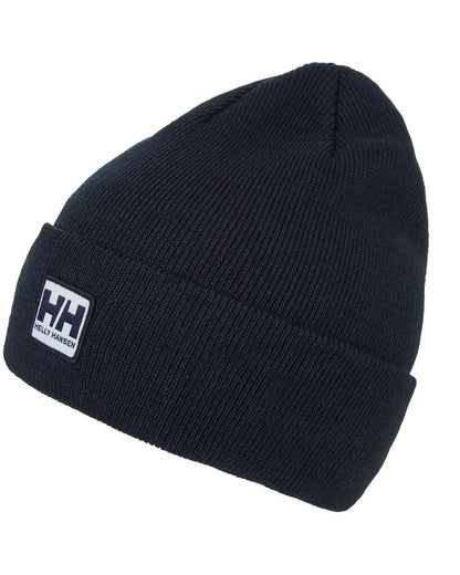 Navy  Coloured Helly Hansen Urban Cuff Beanie on White Background 