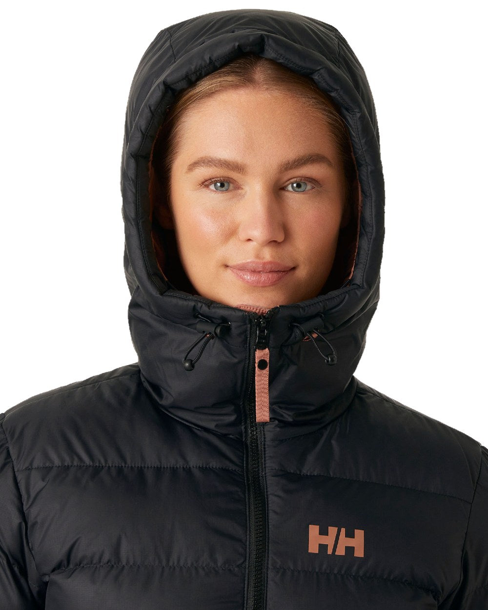 Cedarwood Coloured Helly Hansen Womens Active Puffy Parka on white background 