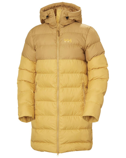 Sand Coloured Helly Hansen Womens Active Puffy Parka on white background 