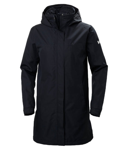 Navy Coloured Helly Hansen Womens Aden Insulated Rain Coat on white background 