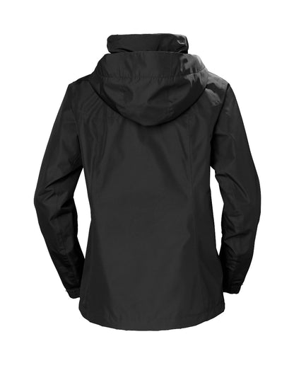 Black coloured Helly Hansen Womens Aden Rain Jacket on white background 