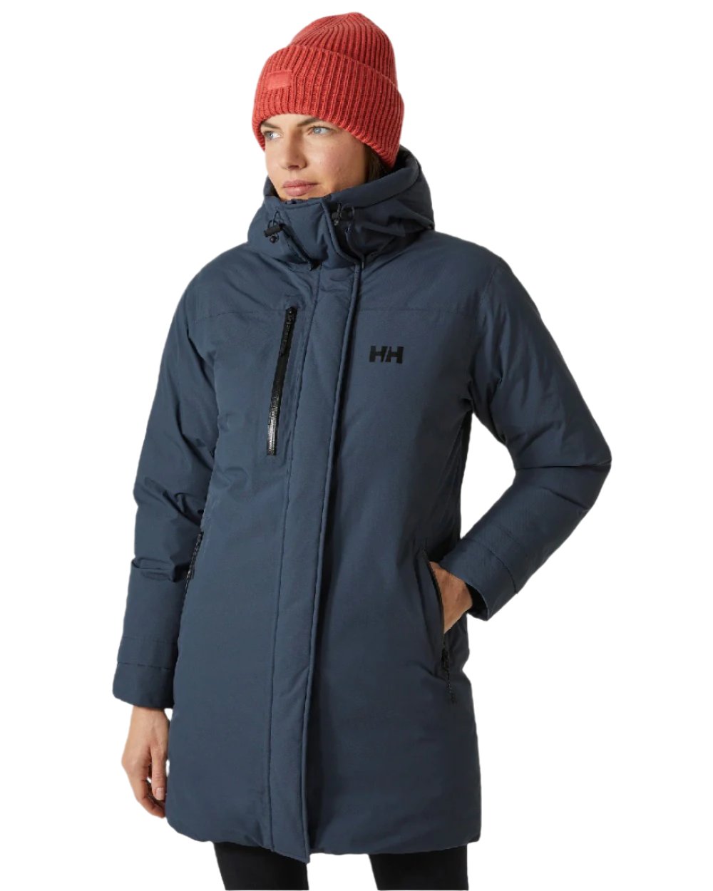 Alpine Frost coloured Helly Hansen Womens Adore Helly Tech Parka on white background 