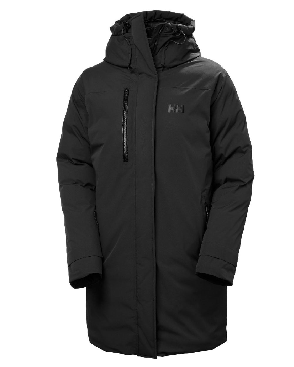 Black coloured Helly Hansen Womens Adore Helly Tech Parka on white background 