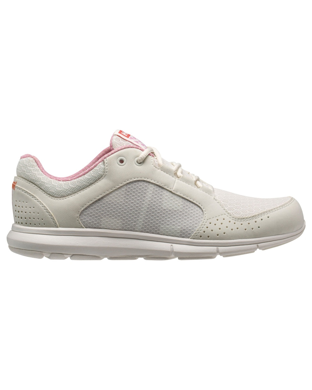 Off White Pink Sorbet Coloured Helly Hansen Womens Ahiga V4 HP Aqua Trainers on White Background
