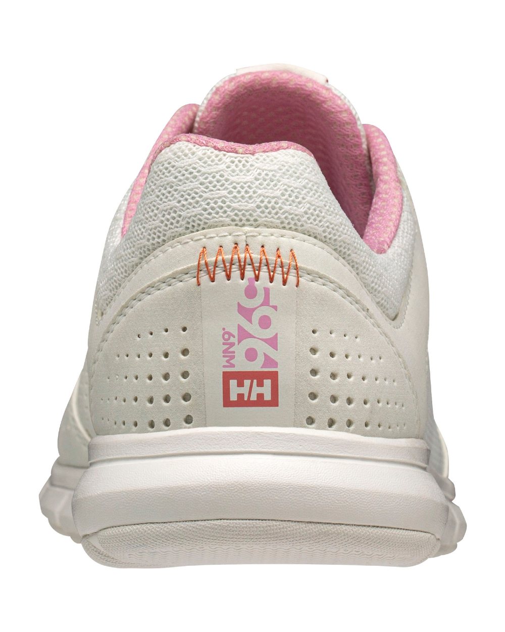 Off White Pink Sorbet Coloured Helly Hansen Womens Ahiga V4 HP Aqua Trainers on White Background
