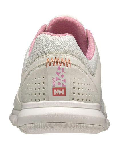 Off White Pink Sorbet Coloured Helly Hansen Womens Ahiga V4 HP Aqua Trainers on White Background

