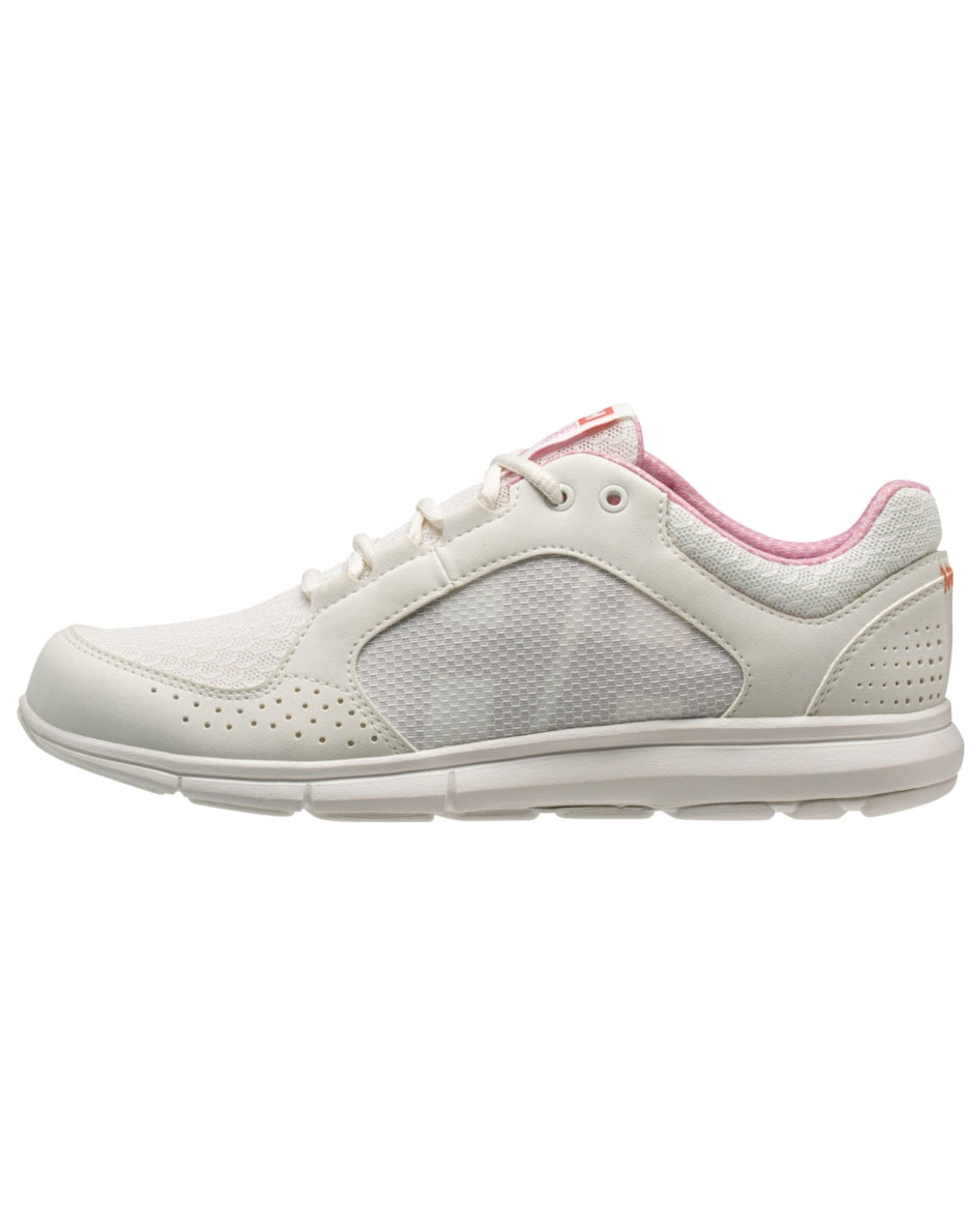 Off White Pink Sorbet Coloured Helly Hansen Womens Ahiga V4 HP Aqua Trainers on White Background
