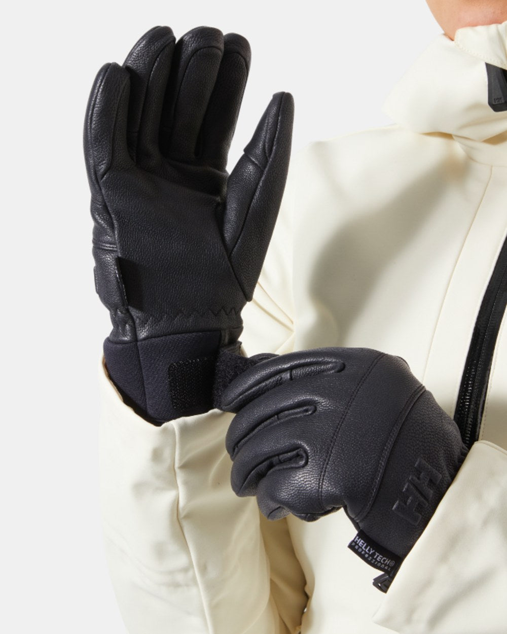 Black Coloured Helly Hansen Womens Alphelia Gloves on white background 