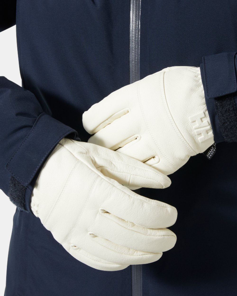 Snow Coloured Helly Hansen Womens Alphelia Gloves on white background 
