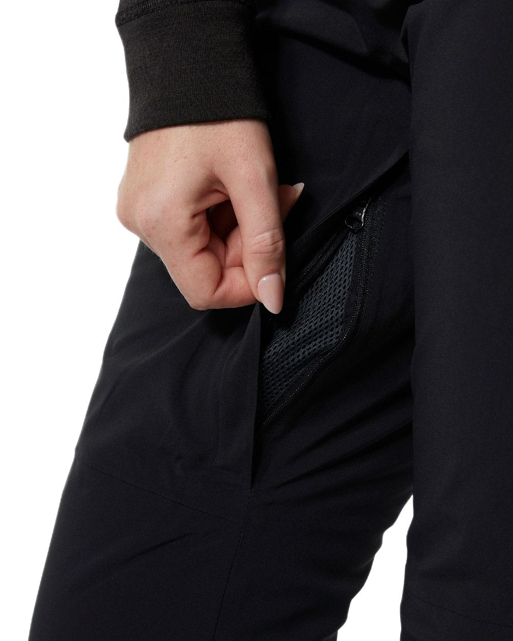 Black Coloured Helly Hansen Womens Alphelia High Waist Insulated Pants on white background 
