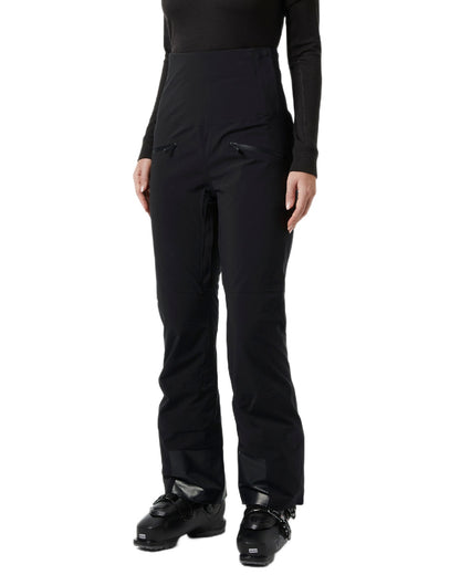 Black Coloured Helly Hansen Womens Alphelia High Waist Insulated Pants on white background 
