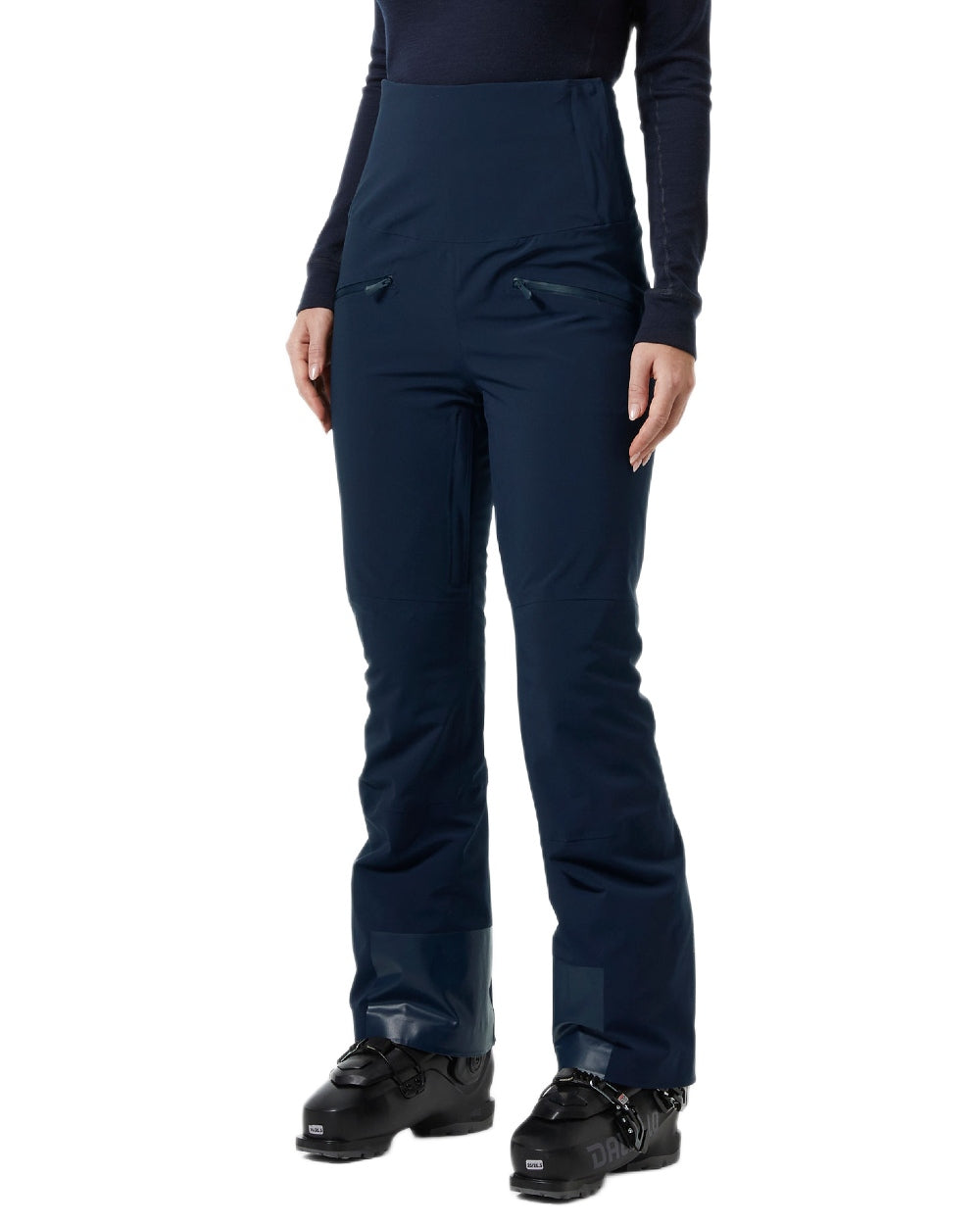 Navy Coloured Helly Hansen Womens Alphelia High Waist Insulated Pants on white background 