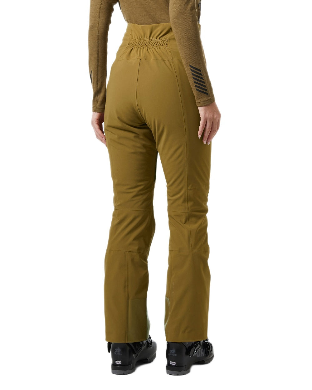 Sepia Coloured Helly Hansen Womens Alphelia High Waist Insulated Pants on white background 