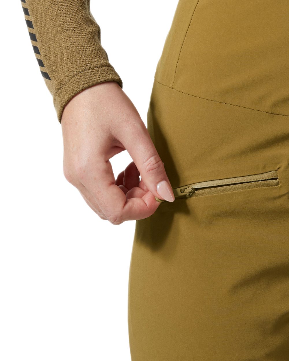 Sepia Coloured Helly Hansen Womens Alphelia High Waist Insulated Pants on white background 
