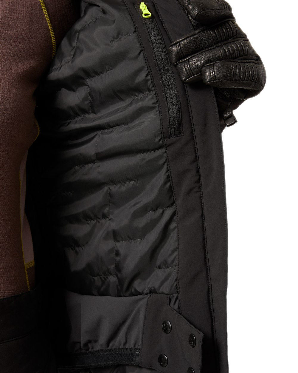 Black Coloured Helly Hansen Womens Alphelia Lifaloft Ski Jacket on white background 