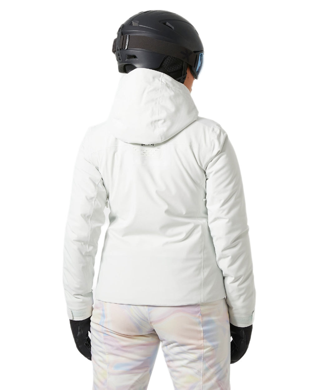Seafoam Coloured Helly Hansen Womens Alphelia Lifaloft Ski Jacket on white background 
