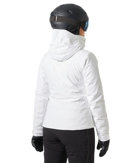 White Coloured Helly Hansen Womens Alphelia Lifaloft Ski Jacket on white background 