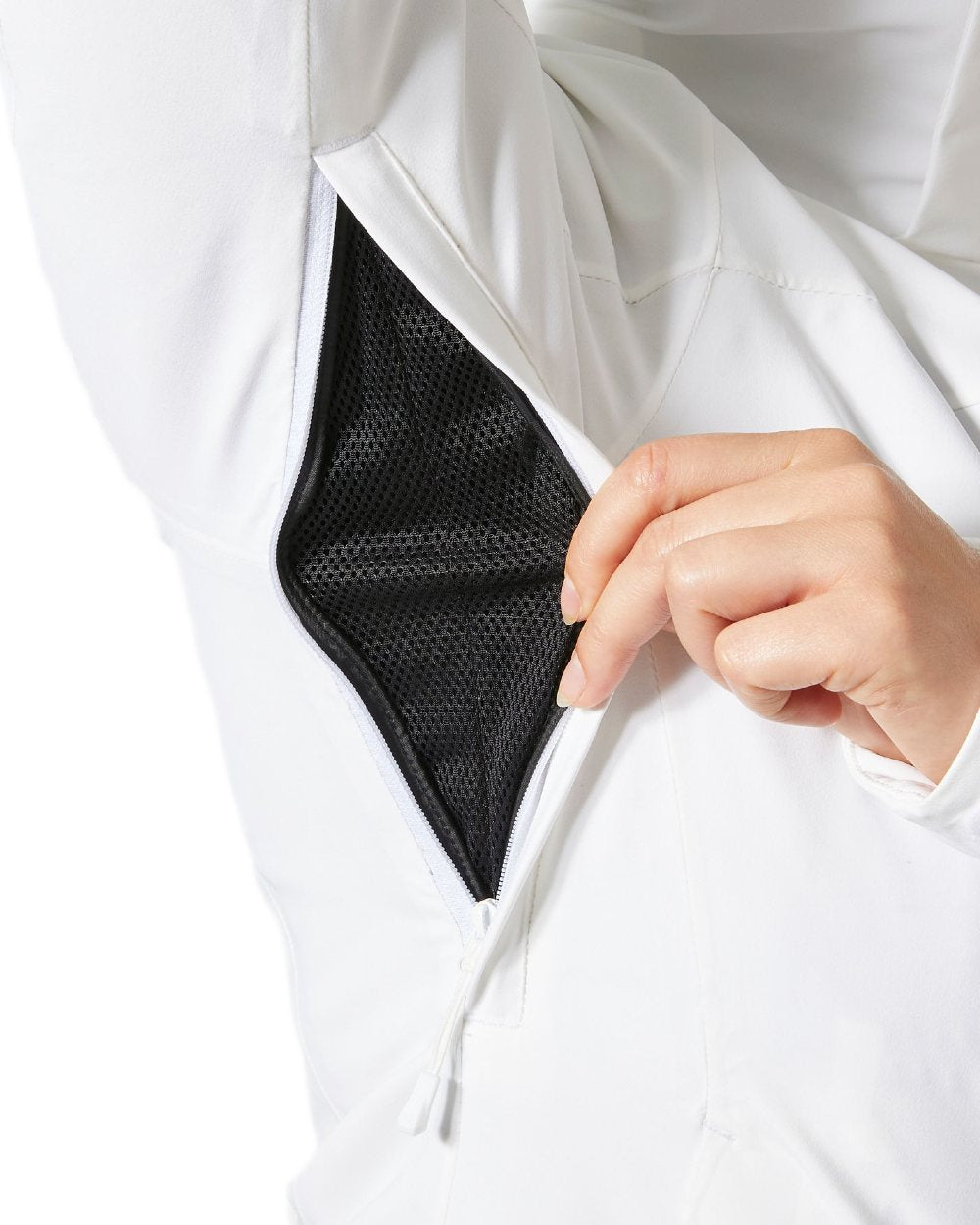 White Coloured Helly Hansen Womens Alphelia Lifaloft Ski Jacket on white background 