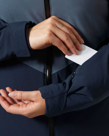 Alpine Frost Coloured Helly Hansen Womens Alphelia Ski Jacket on white background 