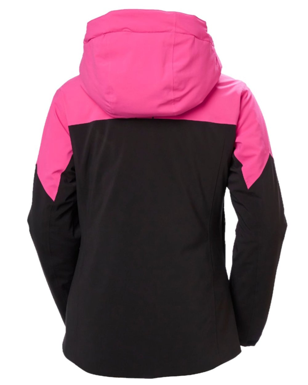 Dragon Fruit Black Coloured Helly Hansen Womens Alphelia Ski Jacket on white background 