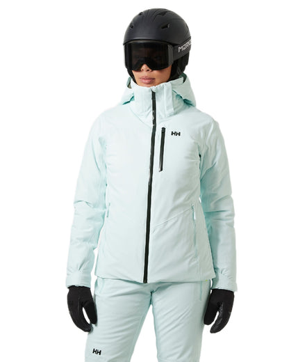 Icicle Coloured Helly Hansen Womens Alphelia Ski Jacket on white background 